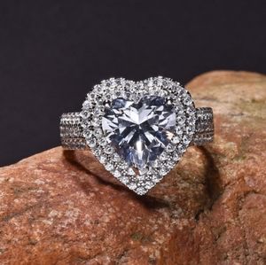 Diamond CZ Heart Halo Ring
